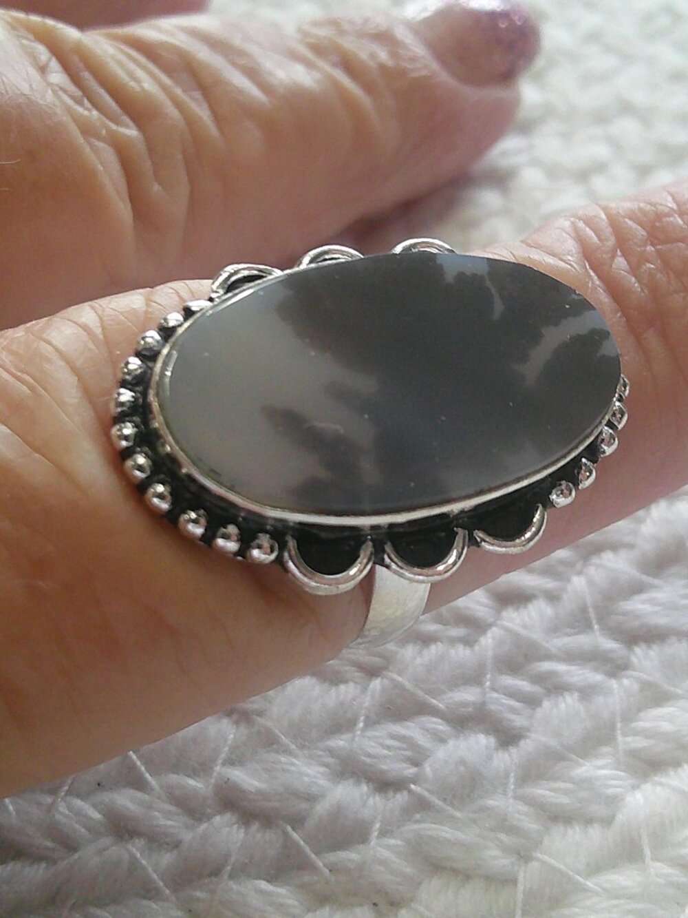 Stunning MONTANA AGATE Handmade Sterling 925 Ring Size 9.25 #205F